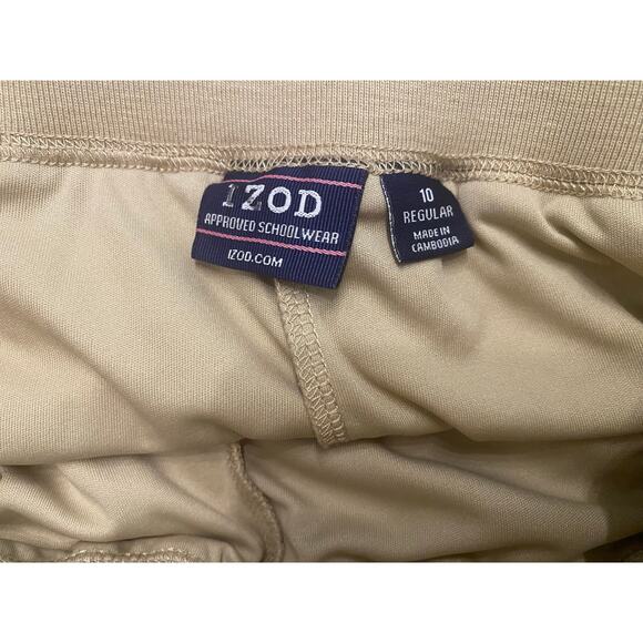 IZOD Khaki Tan School Uniform Skort Girls Size 10 Regular Elastic Waist Pockets - Picture 4 of 6